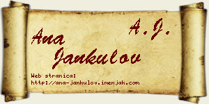 Ana Jankulov vizit kartica